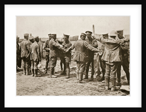 British soldiers searching captured German prisoners by Anonymous
