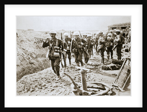 A British wiring party going up to the trenches by Anonymous