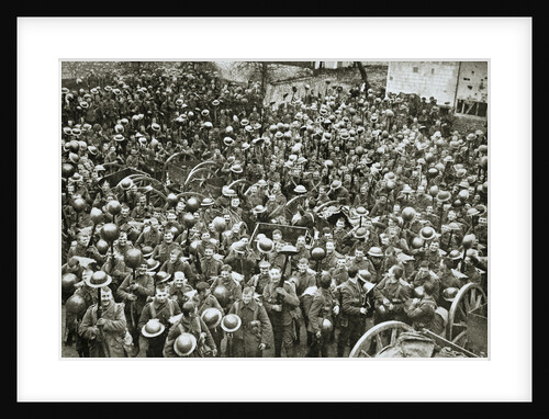 The Loyal North Lancashire Regiment parading for the trenches by Anonymous
