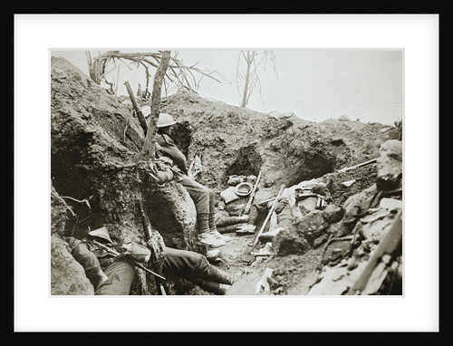 British troops resting in a captured German trench by Anonymous