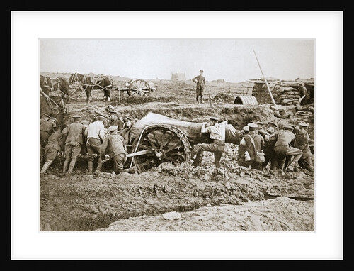 Manoeuvring a big gun in the mud by Anonymous