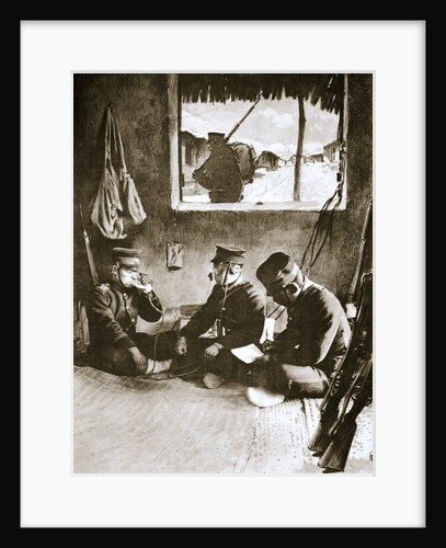 Japanese soldier making a telephone call by Anonymous