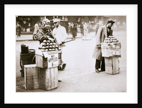 Jobless New Yorkers selling apples on the pavement by Anonymous