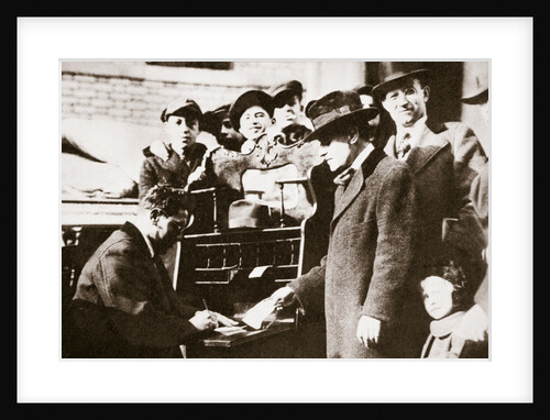 Head of the Anti-Rent League enrolling new members in New York USA by Anonymous