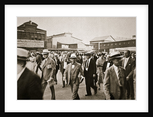 Commuters from New Jersey crossing West Street from the Hoboken ferry by Anonymous
