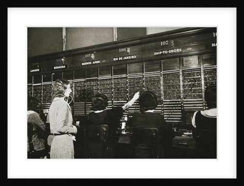 Female workers in the telephone room, New York Stock Exchange by Anonymous