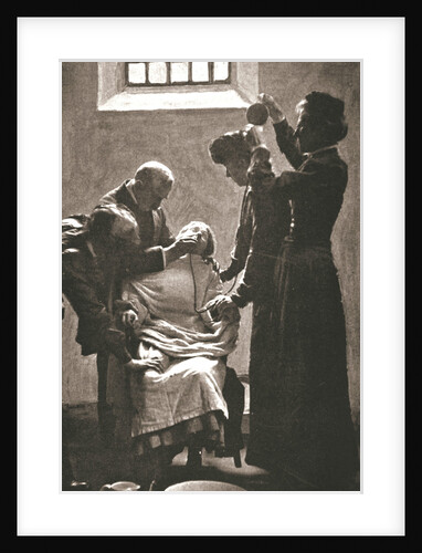 Suffragette being force fed with the nasal tube in Holloway Prison by Anonymous