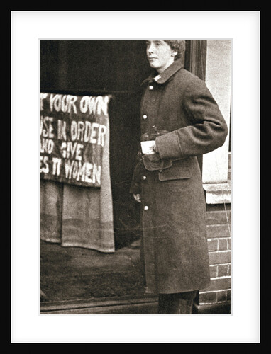 Jessie Kenney, British suffragette, dressed as a telegraph boy by Anonymous