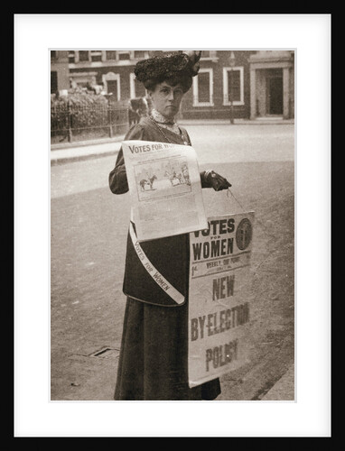 Miss Kelly, a suffragette, selling Votes for Women by Anonymous