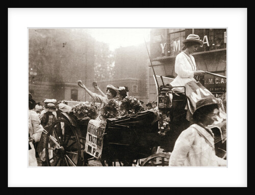 Two suffragettes celebrating their release from Holloway Prison by Anonymous
