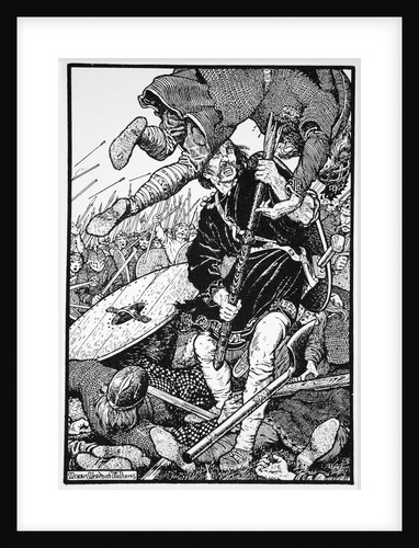Thorolf slays Earl Hring at Brunanburgh by Morris Meredith Williams