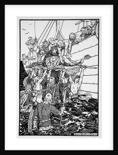 The dying King Haakon carried to his ship by Morris Meredith Williams