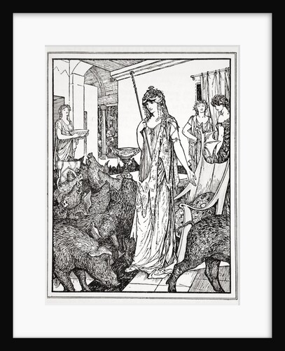 Circe sends the Swine (The Companions of Ulysses) to the Styes by Henry Justice Ford