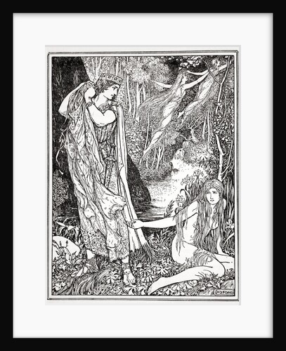 King Athamas steals Nephele's clothes so that she can't float away with her sister by Henry Justice Ford