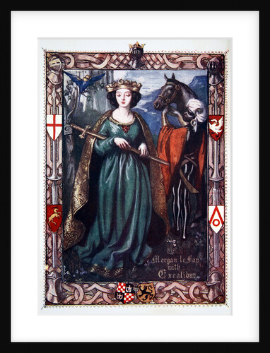Morgan le Fay with Excalibur by Dora Curtis