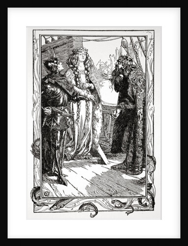 King Anguish gives Isolt to Sir Tristram by Dora Curtis