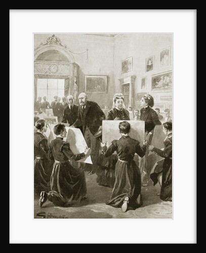 Bluecoat schoolboys showing their drawings to Queen Victoria by Anonymous