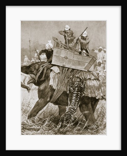 The Prince of Wales on a tiger hunt during his visit to India by Richard Caton Woodville II