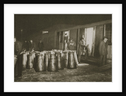 Unloading a milk train by Anonymous