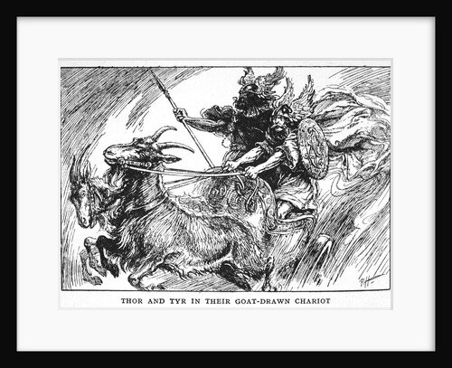 Thor and Tyr in their Goat-Drawn Chariot by Anonymous