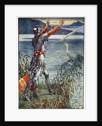 Sir Bedivere casts the sword Excalibur into the Lake by Anonymous