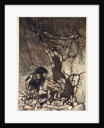 Mime howling 'Ohe! Ohe! Oh! Oh!' by Arthur Rackham