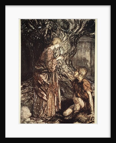 This healing and honeyed draught of Mead deign to accept from me by Arthur Rackham