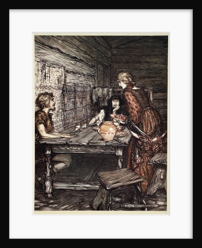 Hunding discovers the likeness between Siegmund and Sieglunde by Arthur Rackham