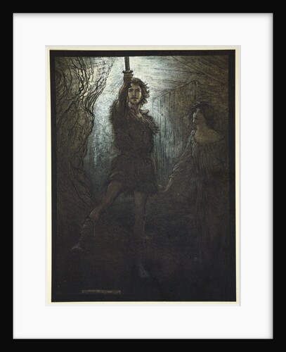 Siegmund the Walsung thou does see! As bride gift he brings thee his sword by Arthur Rackham