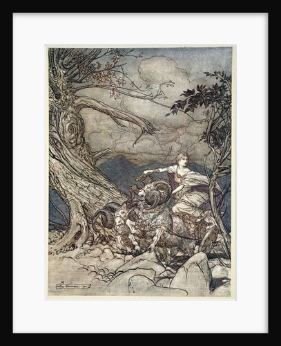 Fricka approaches in anger by Arthur Rackham