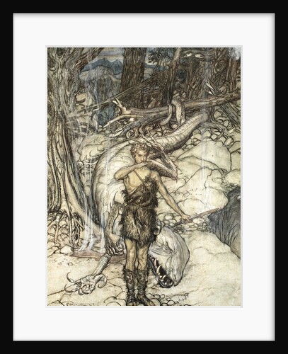 The hot blood burns like fire! by Arthur Rackham