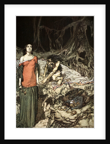 The wooing of Grimhilde, the mother of Hagen by Arthur Rackham