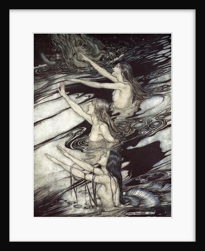 Siegfried! Siegfried! Our warning is true: flee, oh flee from the curse! by Arthur Rackham