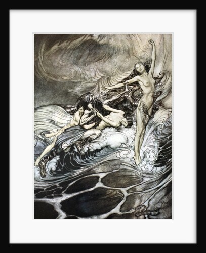 The Rhine Maidens obtain possession of the ring and bear it off in triumph by Arthur Rackham