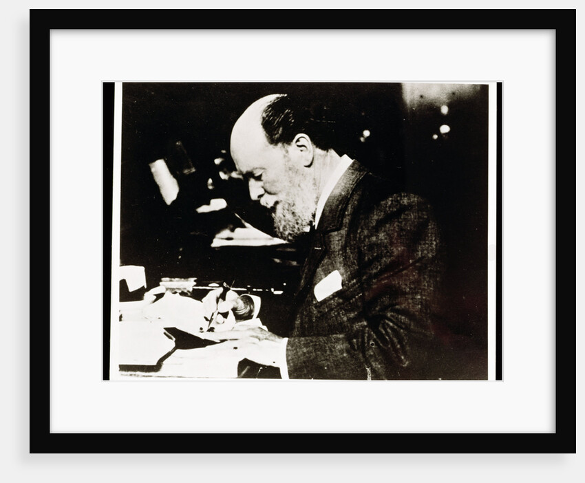 Carl Faberge, Russian jeweller and goldsmith, at work by Anonymous