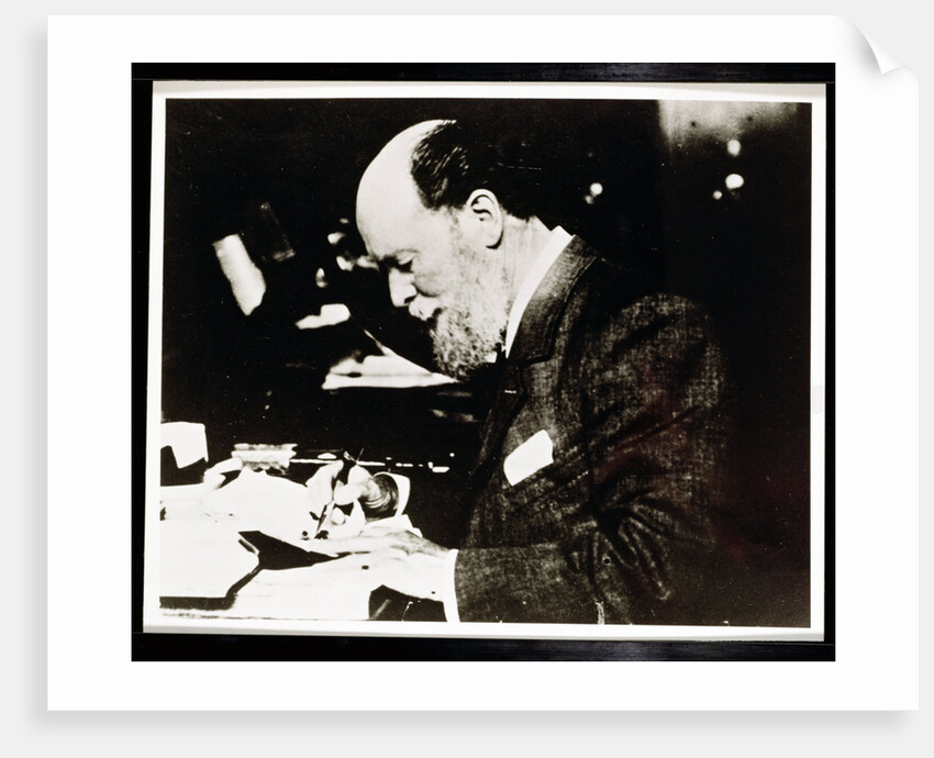 Carl Faberge, Russian jeweller and goldsmith, at work by Anonymous