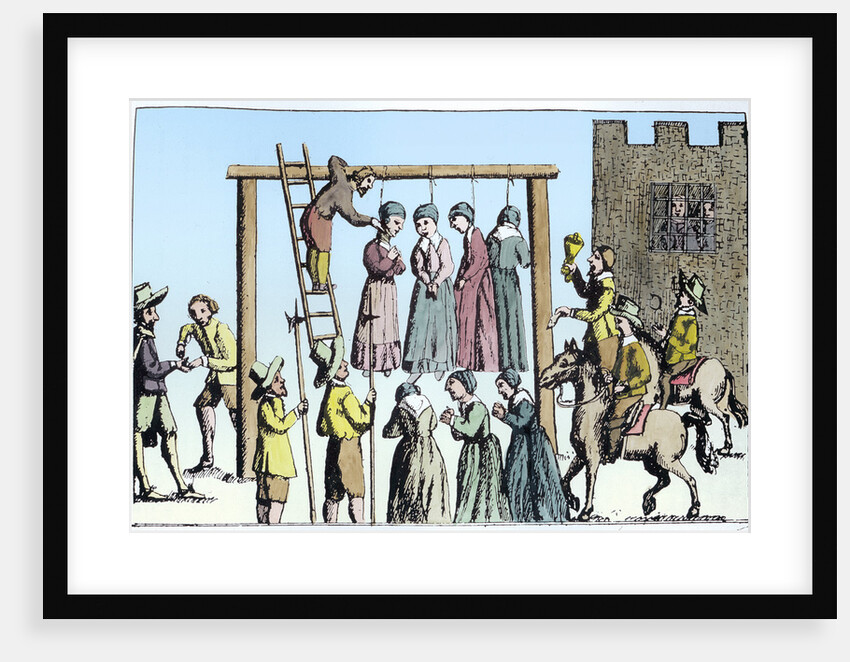 An execution of witches in England by Anonymous