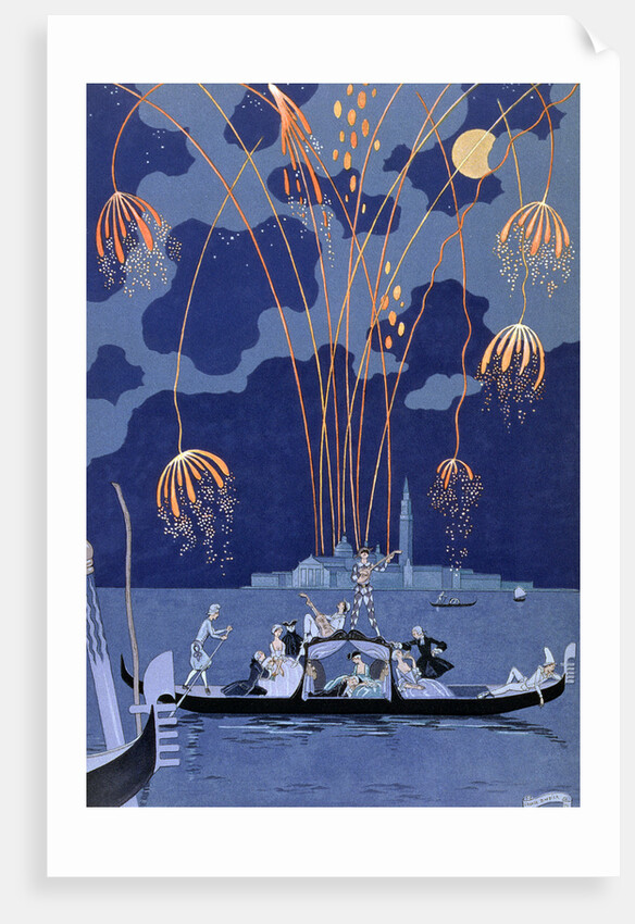 Fireworks in Venice by Georges Barbier