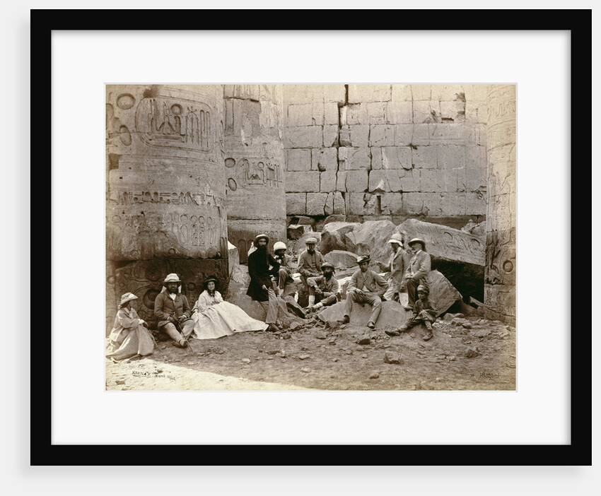 Group photograph in the Hall of Columns by Francis Bedford