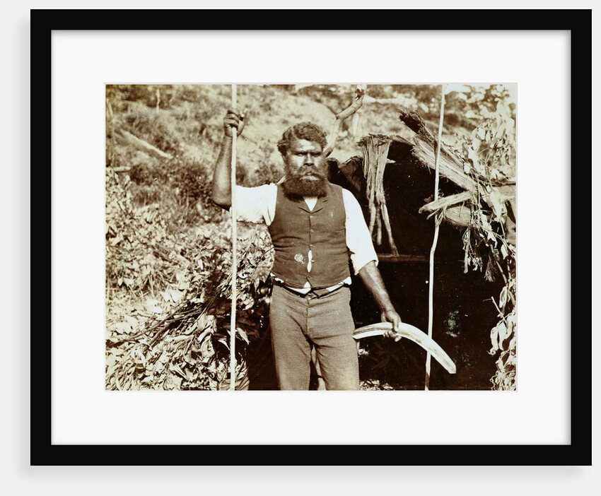 Australian aborigine with a boomerang by Anonymous
