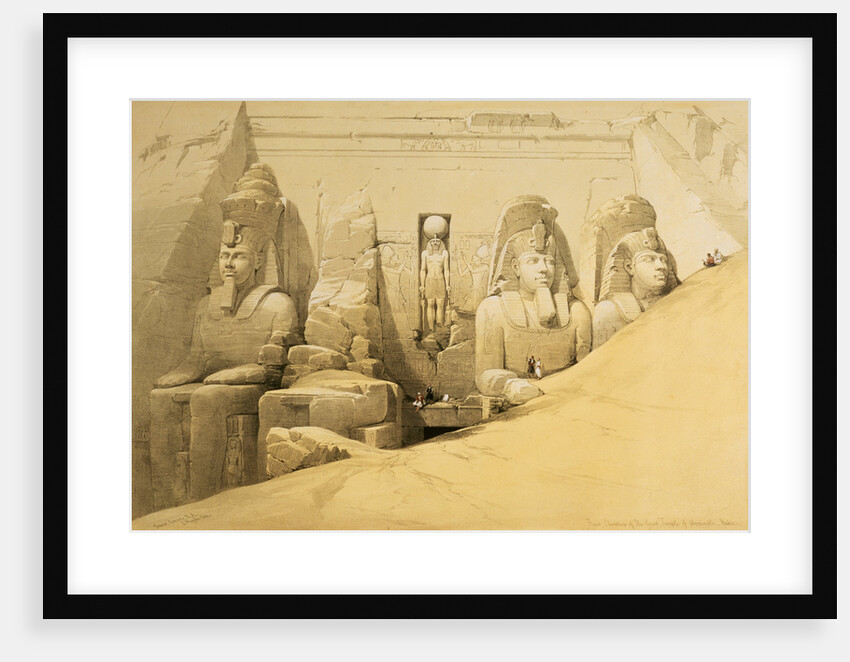 Front elevation of the Great Temple of Abu Simbel, Nubia by Louis Haghe