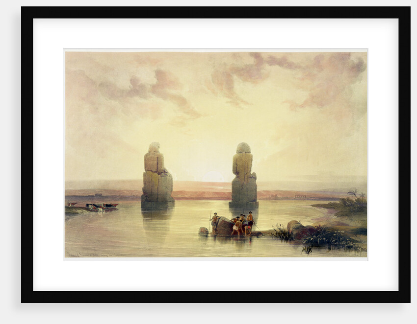 The Colossi of Memnon, at Thebes, during the Inundation by David Roberts