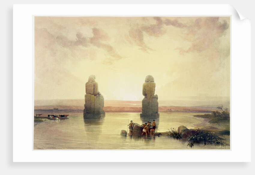 The Colossi of Memnon, at Thebes, during the Inundation by David Roberts