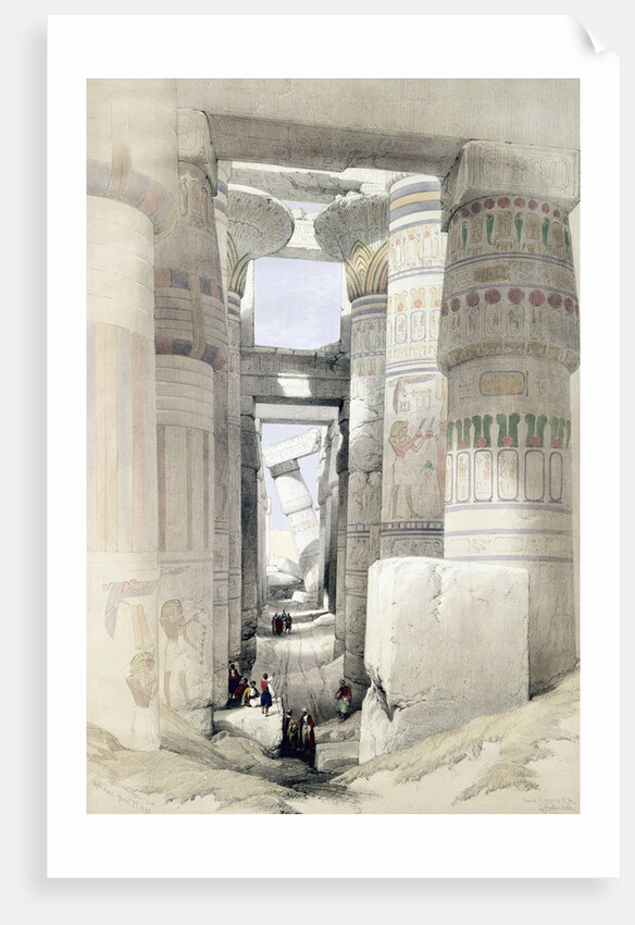 View through the Hall of Columns, Karnak by David Roberts