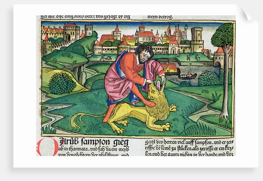 Judges 14:5-9: Samson slaying the lion by Anonymous