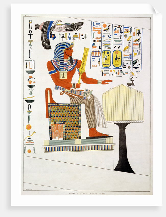 Mural from the Tombs of the Kings of Thebes, discovered by G Belzoni by Charles Joseph Hullmandel