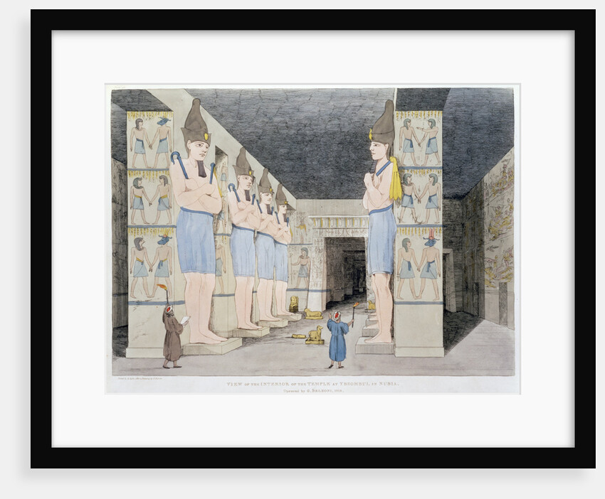 The Interior of the Temple at Ybsombul in Nubia by Agostino Aglio