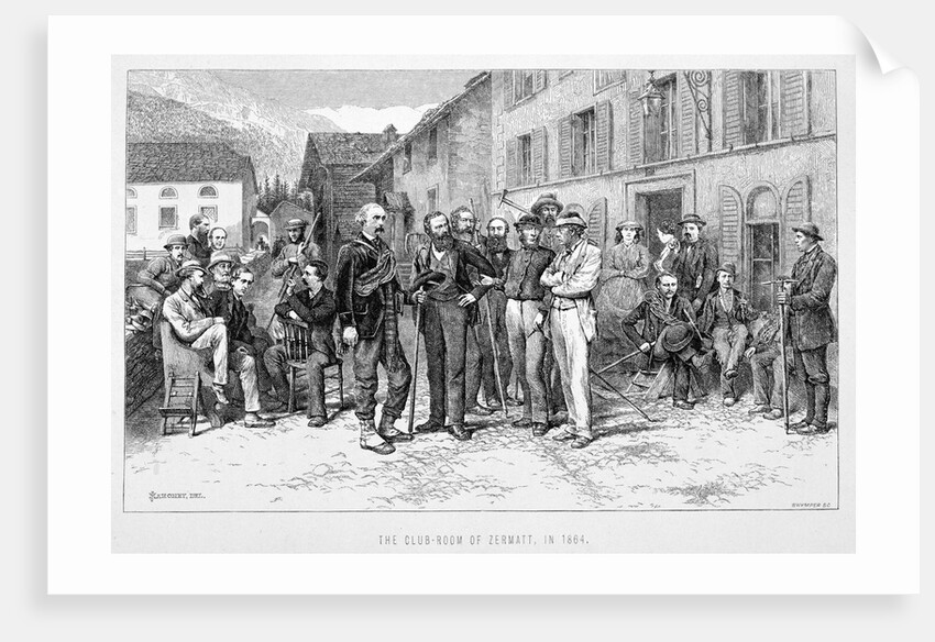 The Club Room of Zermatt in 1864 by James Mahoney