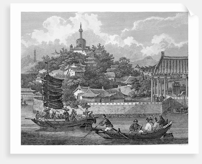 Detail of a view of the gardens of the Imperial Palace by Samuel Smith