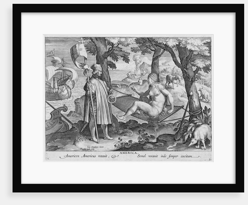 Columbus 'discovering America' by Theodoor Galle